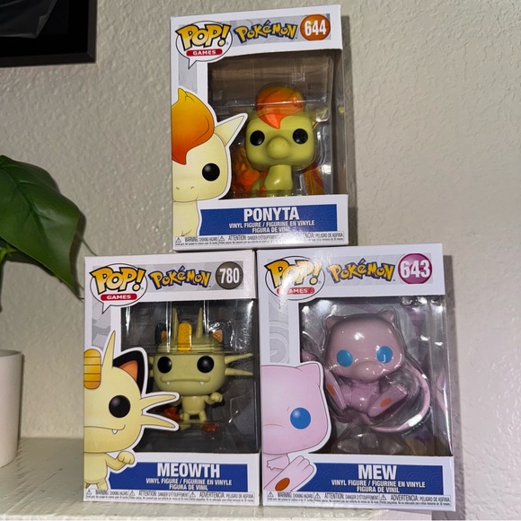 Pokémon Set of 3 Funko PoPs Mew #643 Meowth #780 & Ponyta #644 - Picture 1 of 14